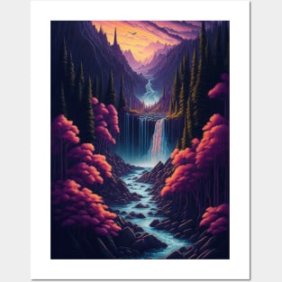 water fall t-shirt Posters and Art